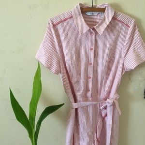 Seersucker shirtdress
